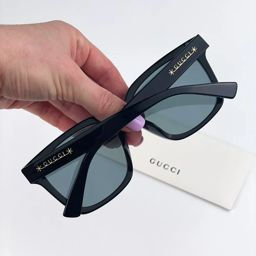 🔥 Gucci GG1175SK 002 Sunglasses Black Smoke Grey Square Unisex